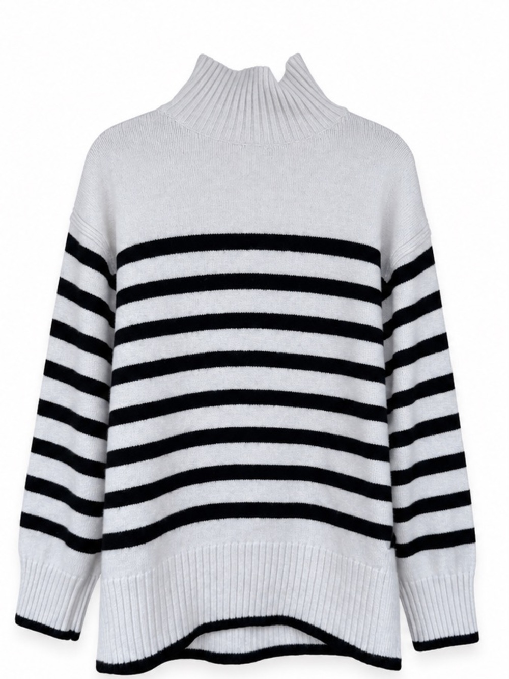 H&M size S Striped Turtleneck Sweater - Black & Cream